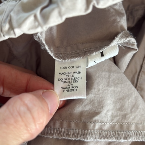 Ann Taylor Loft Beige Twill Utility Jacket hooded drawstring cotton size small - Picture 5 of 5